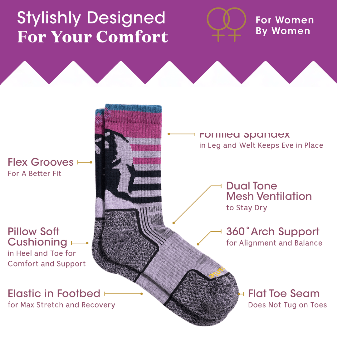 Sasha the Fierce Bear Merino Wool Hiker Crew