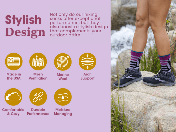 Sasha the Fierce Bear Merino Wool Hiker Crew